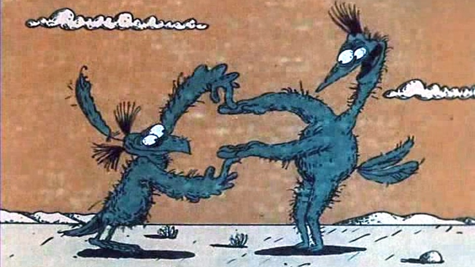 Короче! – Кадр из мультфильма «Крылья, ноги и хвосты», ТО «Экран», 1985
