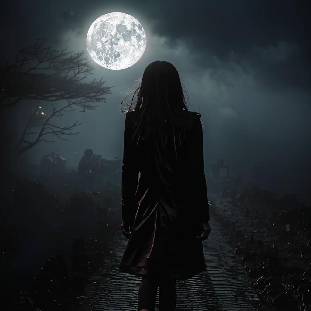 Ночь. Туман. Луна. 