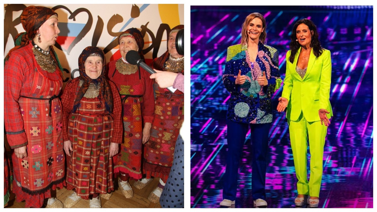 "Бурановские бабушки" и ведущие Хейзел Брюггер и Сандра Штудер