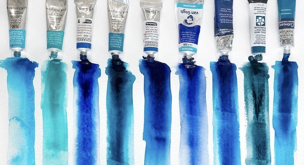 Выкраска синих оттенков.