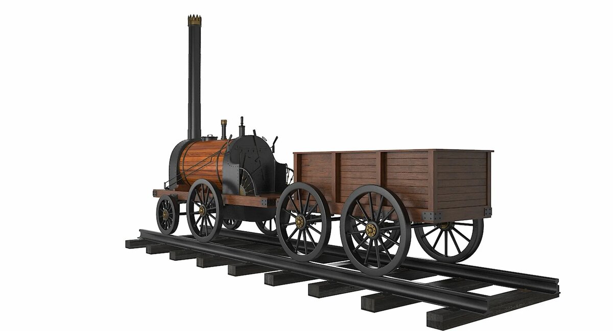 Модель первого русского паровоза, изготовленная Черепановыми в Щербинке.