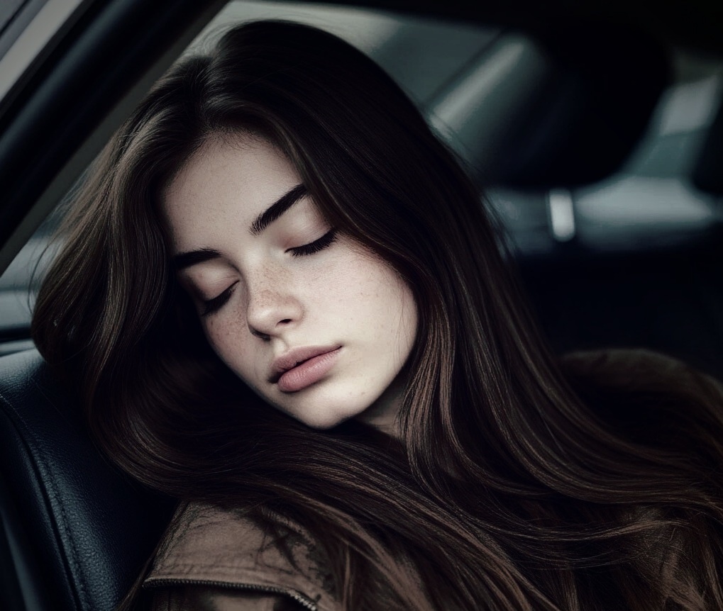 Электра "уснула" в машине (нейросеть)