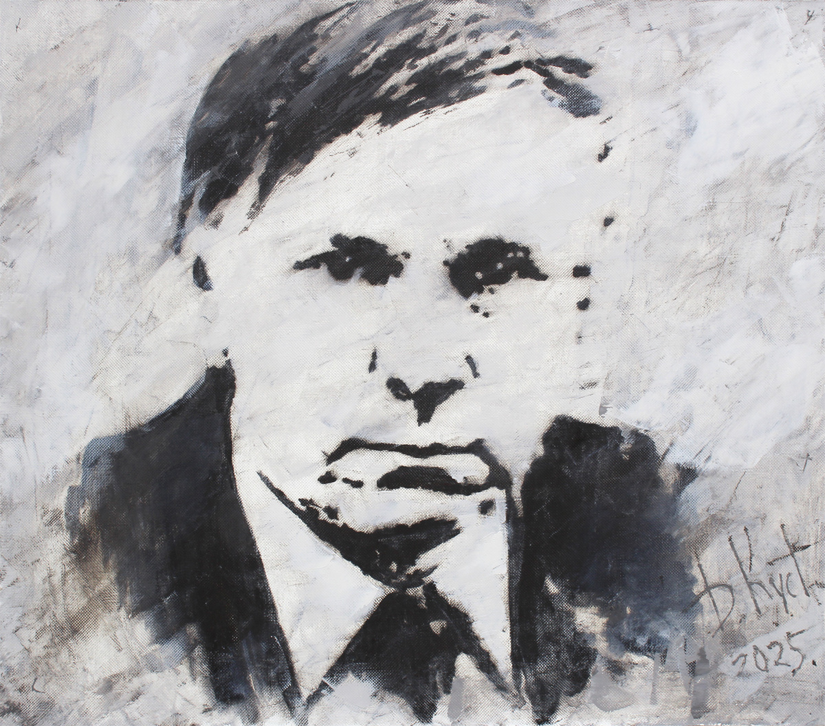 Дмитрий Кустанович. Василий Быков. Из серии «Фактура кино», 70х80 см, 2025