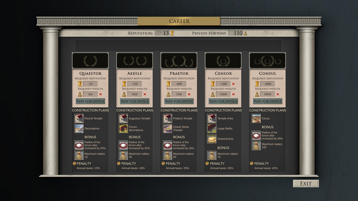    Галерея игры Pax Augusta