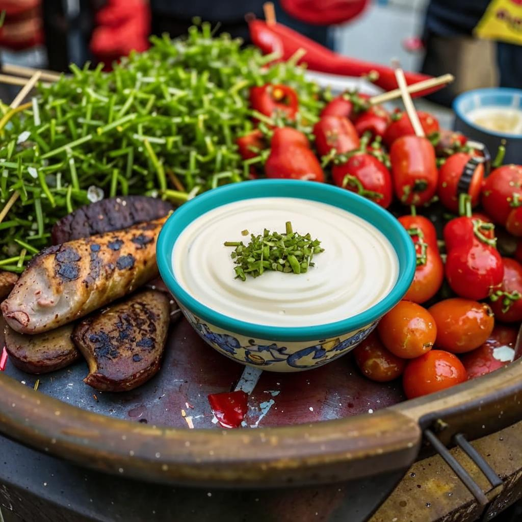 Сметанный соус к шашлыку.