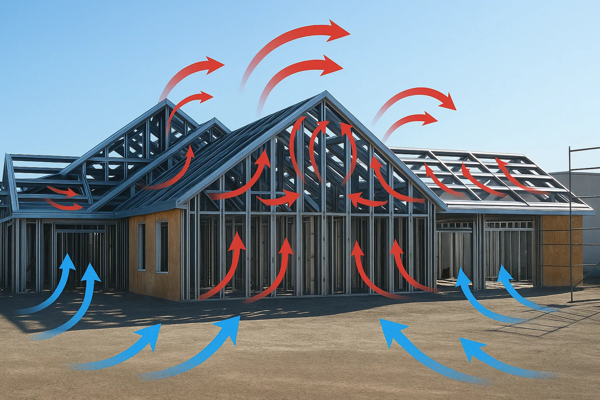 Как происходит воздухообмен в домах из ЛСТК