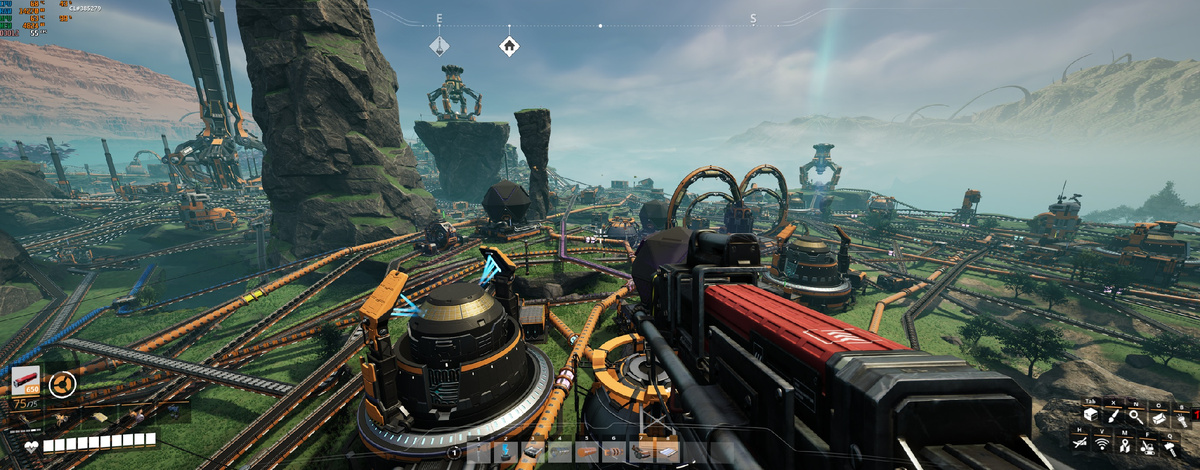 Конец игры, полностью развитый и застроенный район. Фпс вы видите на скриншоте. Достаточный для соло игры. Листайте дальше