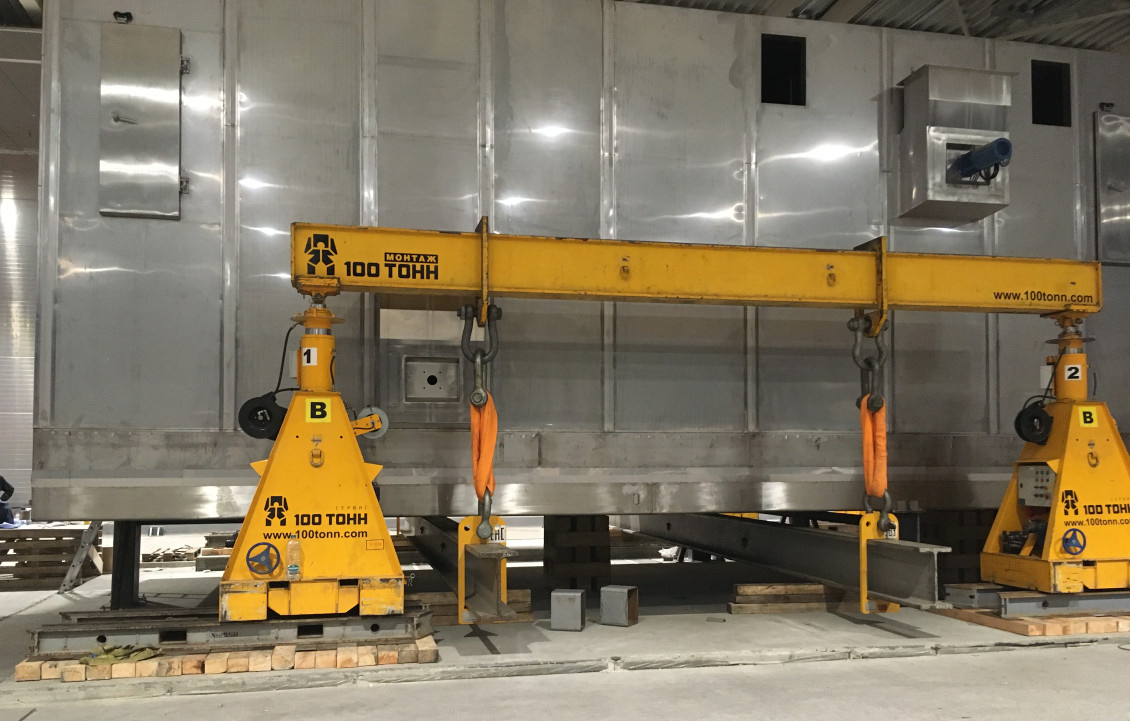 Подъем сушильного тоннеля гидравлическим порталом