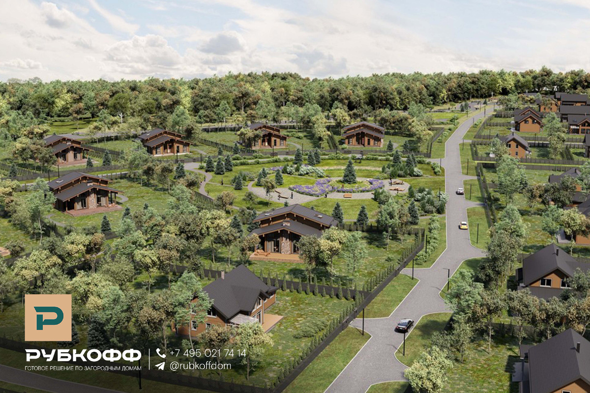 Визуализация готового коттеджного поселка Сканди Парк