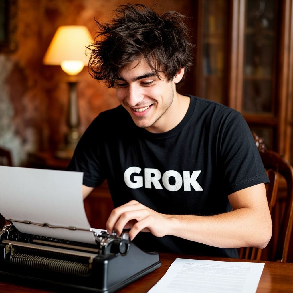 Грок-писатель :-) (Изображение сгенерировано в Шедеврум)