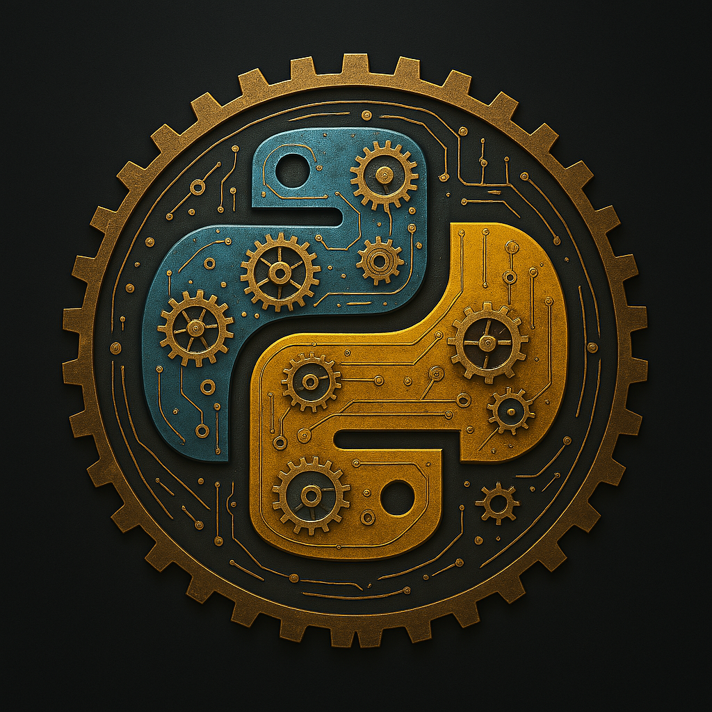 AI. Техно. Эмблема "Python"