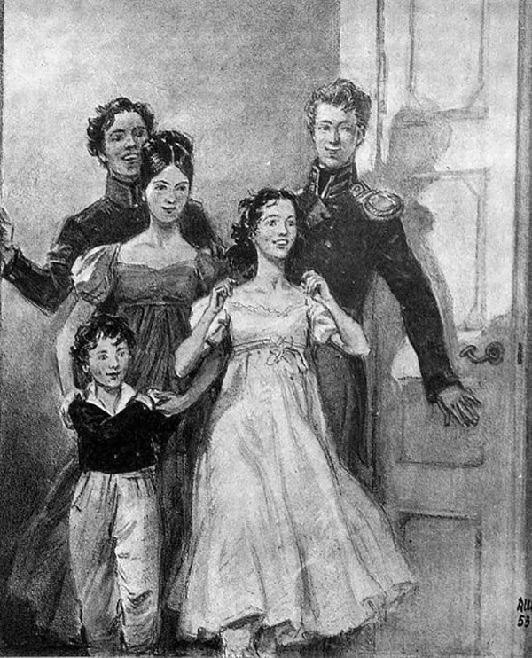 Петя Ростов в детстве (слева). Рис. Д. Шмаринова