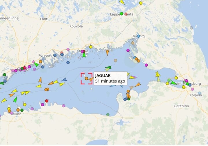 Местонахождение танкер JAGUAR. Источник: vesselfinder.com.