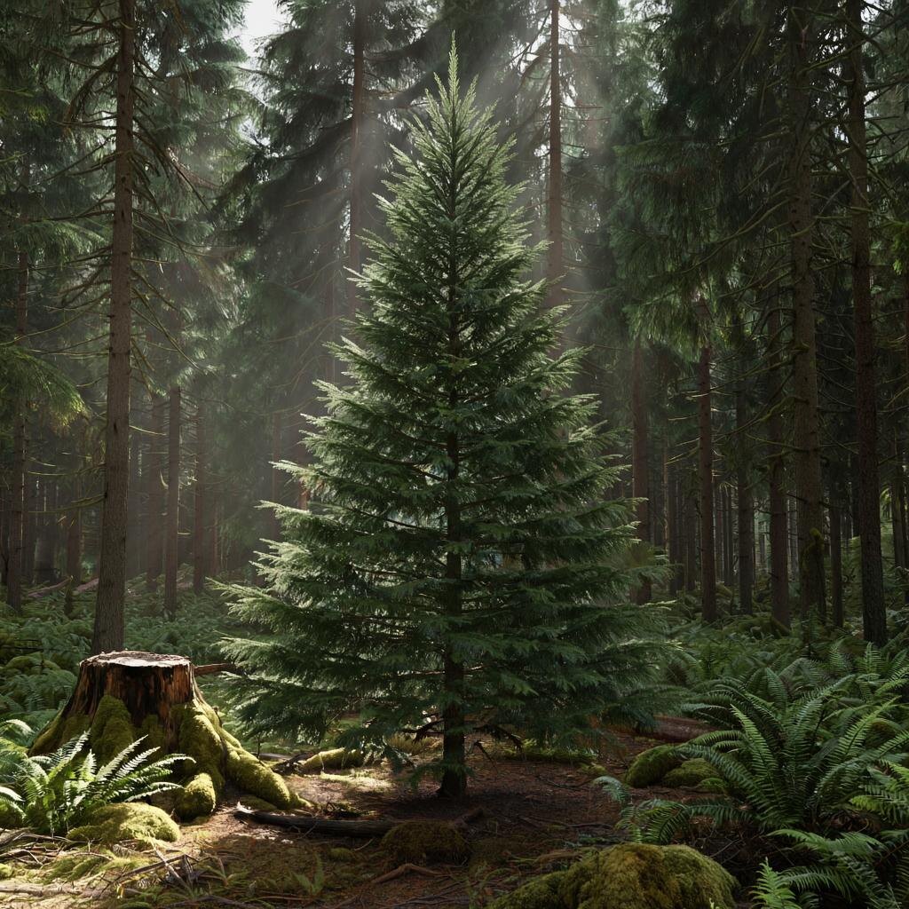 Ассоциации с елеем — светиьник, ель, сосна, крона, тайга, мох, папоротник, хвойный лес. 