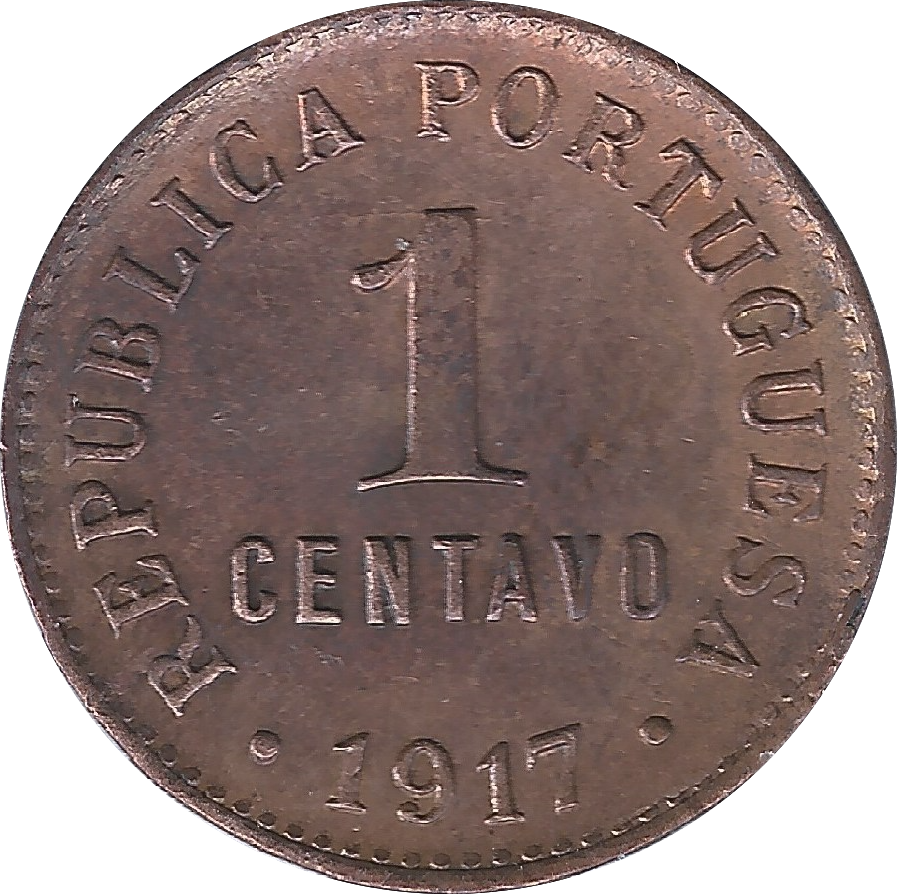 Аверс монеты 1 сентаво 1917 года.