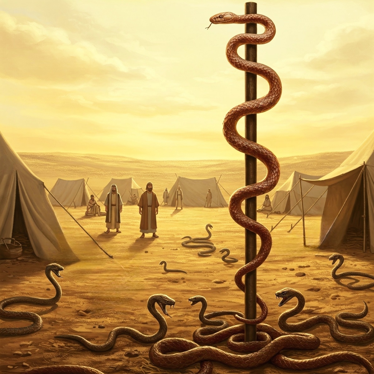  Seraphim and bronze Nachash (Serpent).