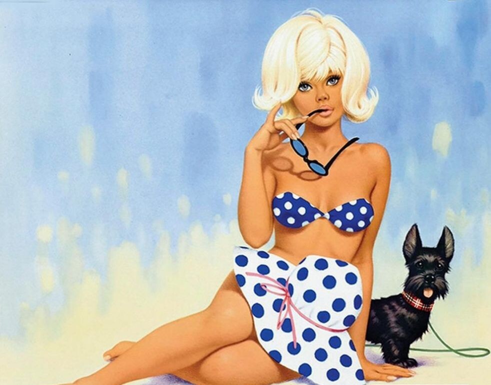 ИЛЛЮСТРАЦИЯ В СТИЛЕ " ПИН- АП " ОТ АРЧИ ДИККЕНСА Archie Dickens / 1907 - 2004 / Англия