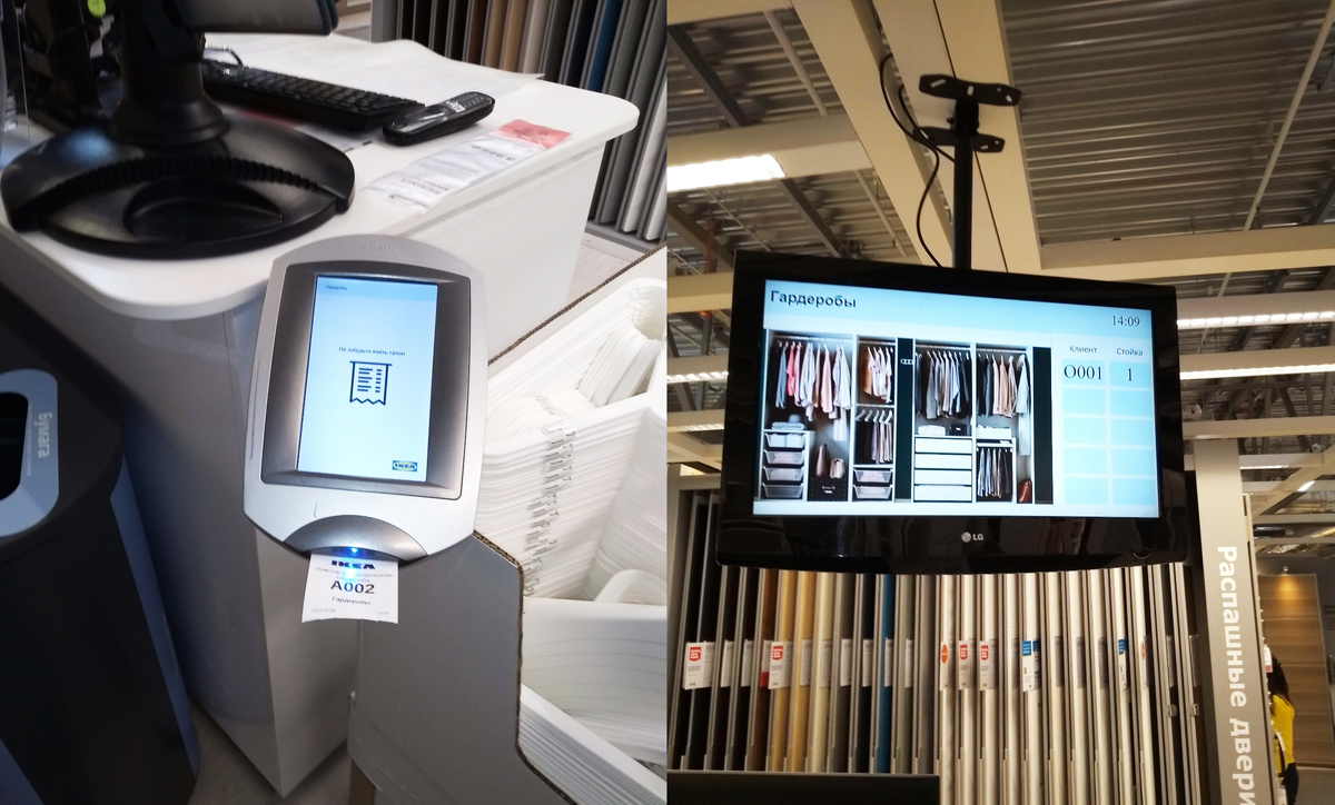 Наш монтаж и установка электронной очереди в магазинах Икеа