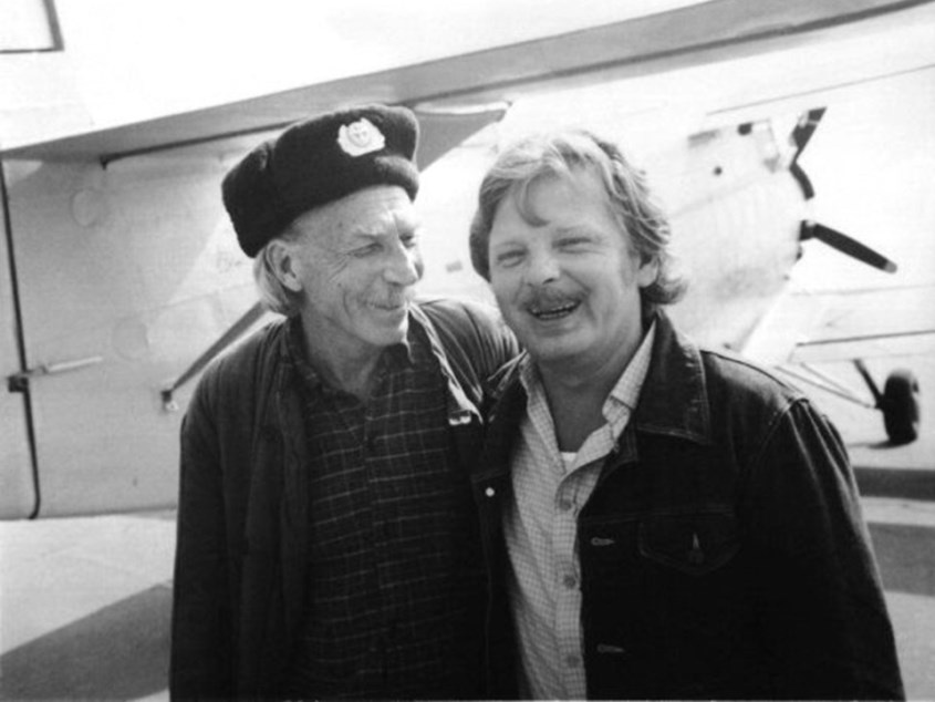 И. Лапиков и Ю.Антонов на съёмках фильма "Прежде, чем расстаться" (1984).