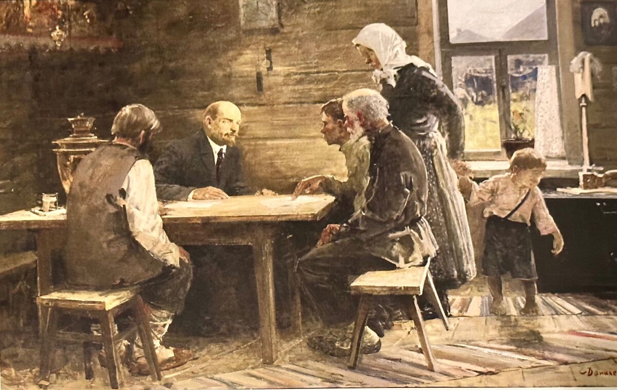 Евгений Данилевский. «Ленин в крестьянской избе». 1973