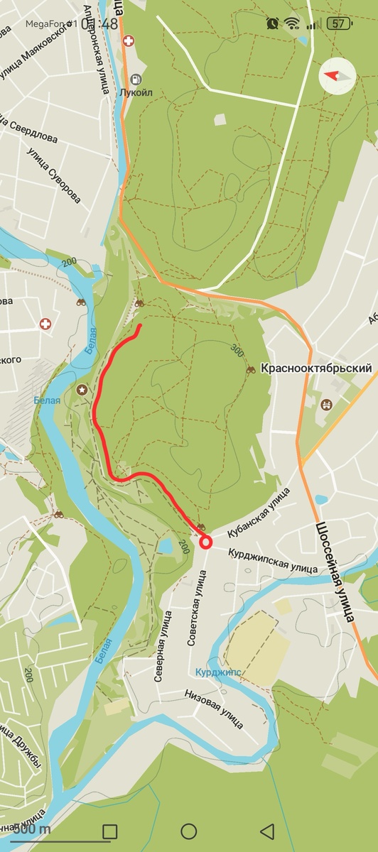 Пройденный маршрут.