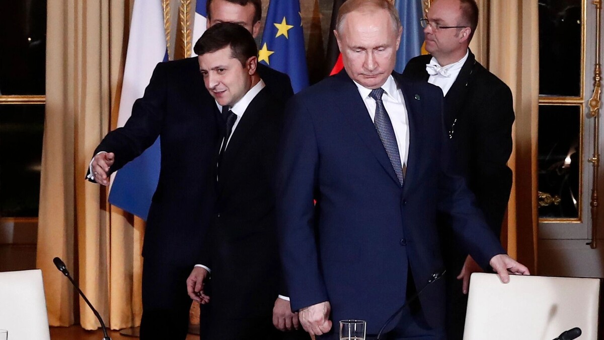 Путин и Зеленский послдений раз лично встречались в 2019 году. Автор: IAN LANGSDON / POOL. Источник: EPA/ТАСС