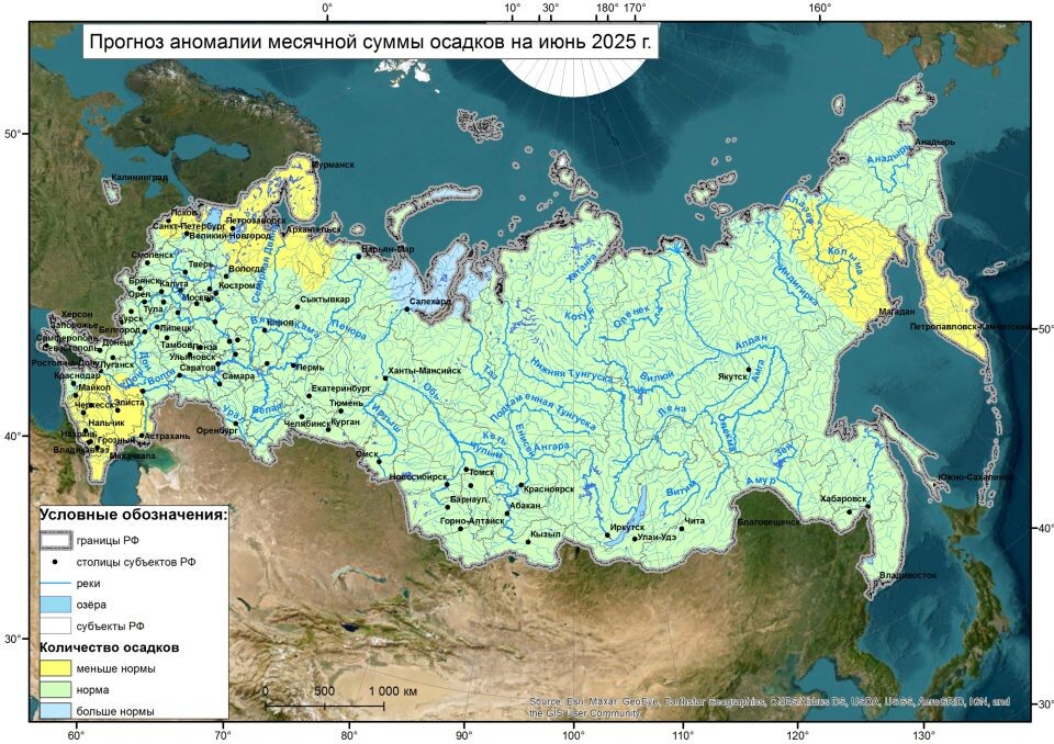    Вероятностный прогноз на июнь-2025. Источник: meteoinfo.ru