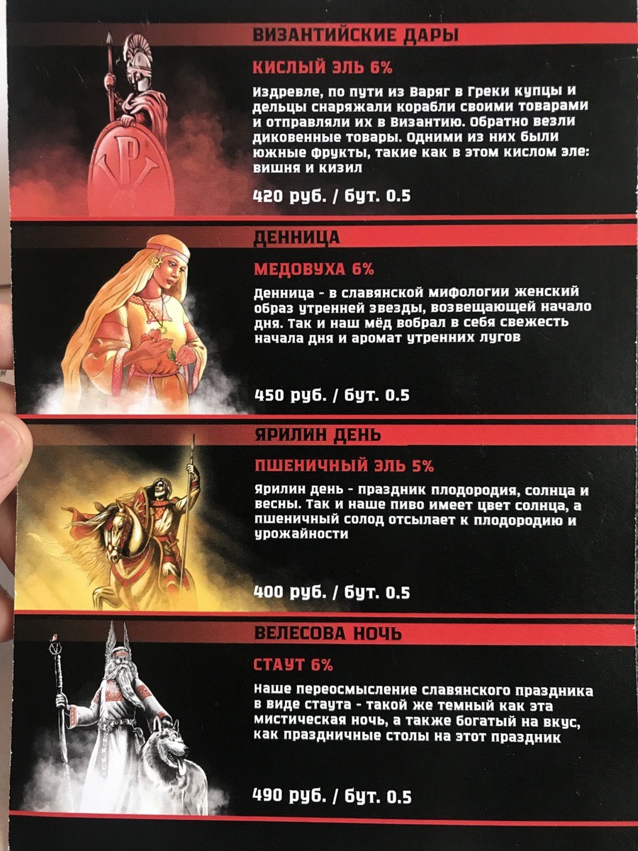 верхнее «меню» из кафе Сиберика