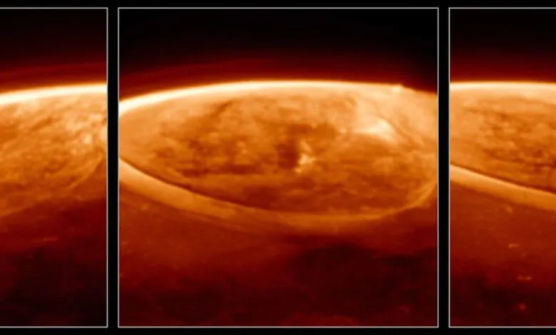 Полярные сияния Юпитера полученные с помощью космического телескопа “Джеймс Уэбб”