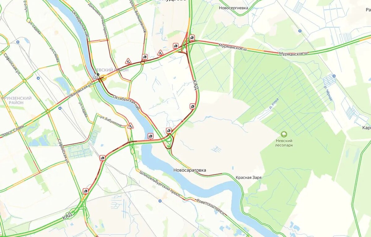    Фото: скрин Яндекс Пробки