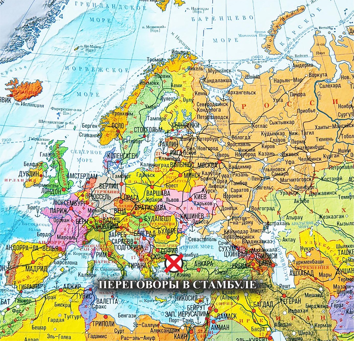 Карта Европы, из сети.