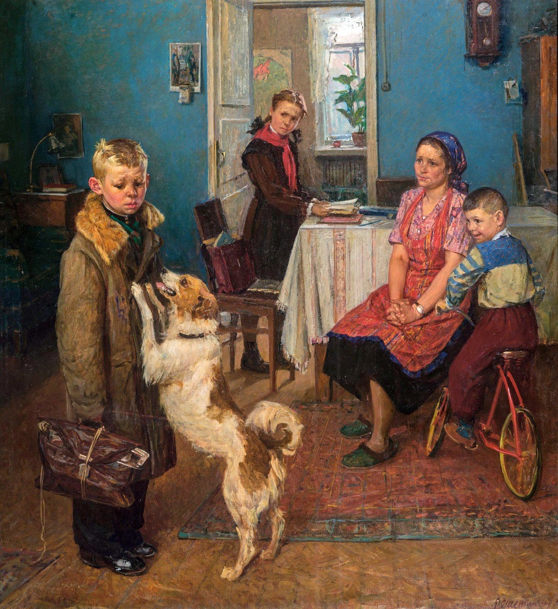 Фёдор Решетников,  «Опять двойка» (1952), Третьяковская галерея, Москва. 