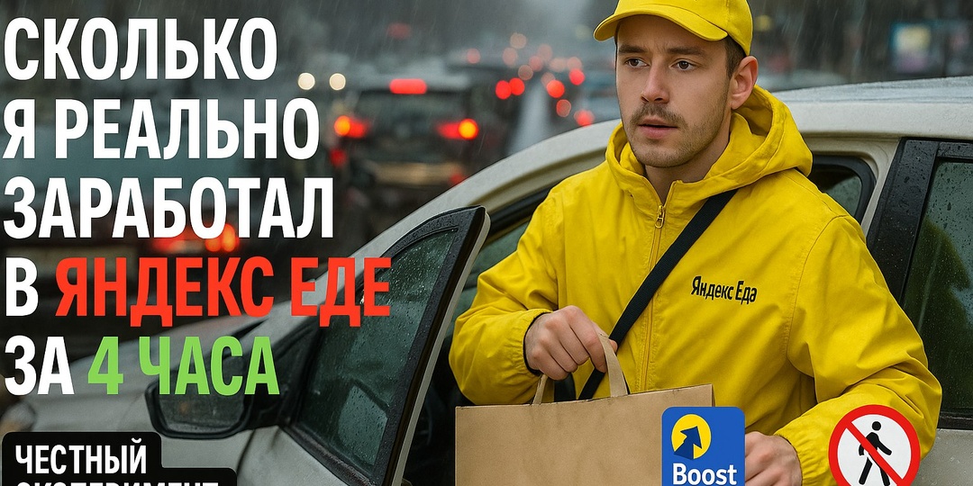 Сколько я реально заработал в Яндекс Еде за 4 часа - цифры удивили