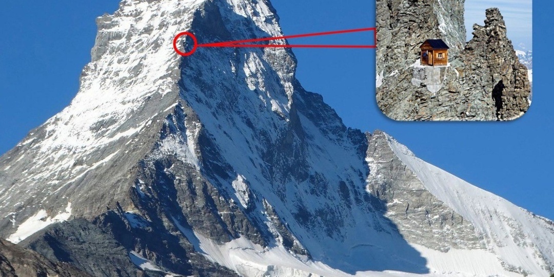 🗻Сольве Хат — высокогорная хижина, расположенная на северо-восточном гребне Маттерхорна на высоте 4003 метра над уровнем моря