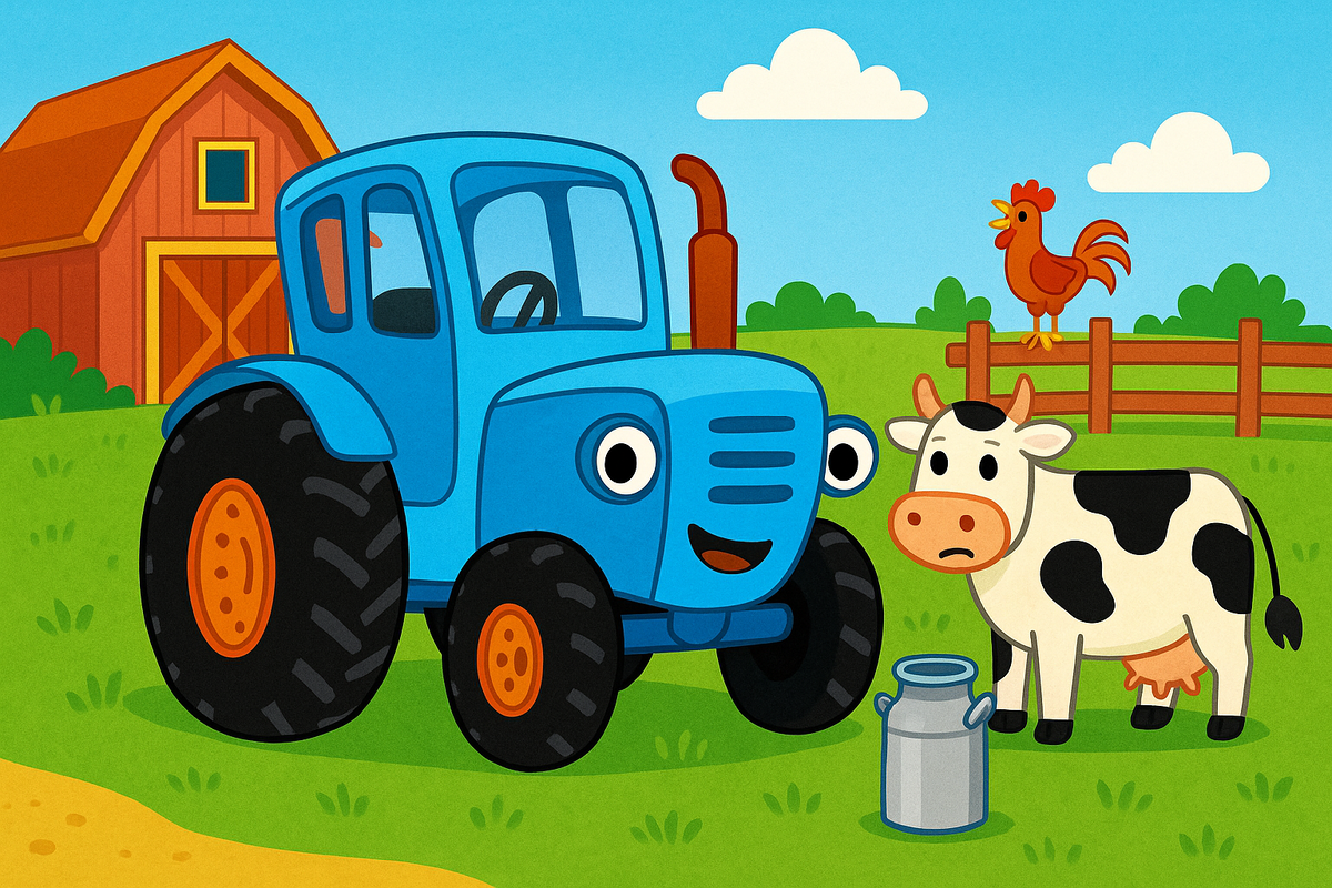 Утром на ферме пропадает всё молоко. Синий Трактор устраивает весёлое расследование!