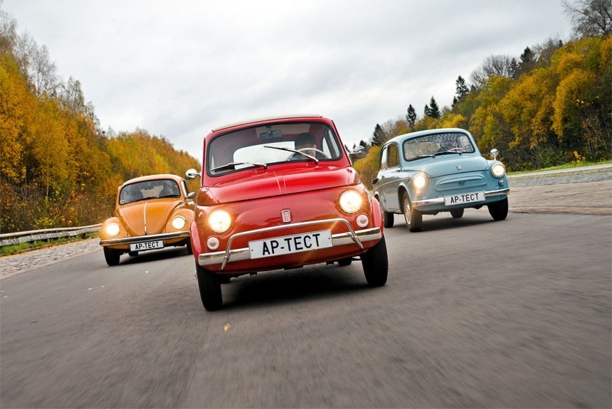 Volkswagen Käfer, Fiat 600, ЗАЗ-965: Найди десять отличий