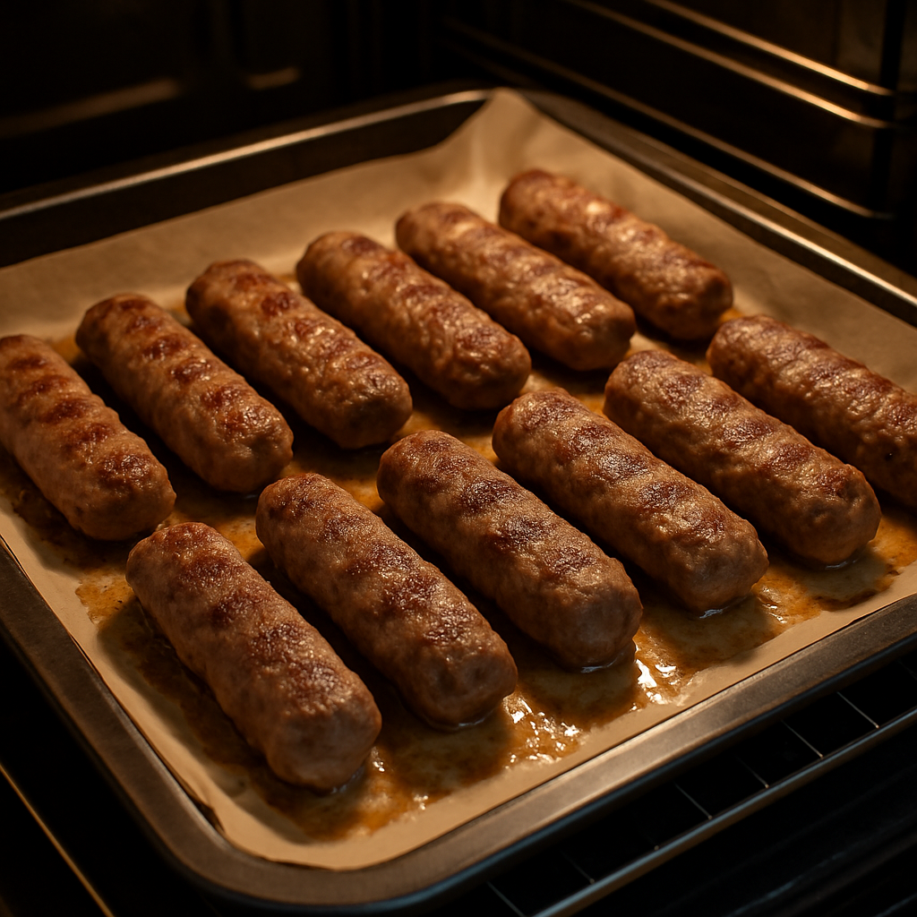 Чевапчичи в духовке (колбаски из мясного фарша) 