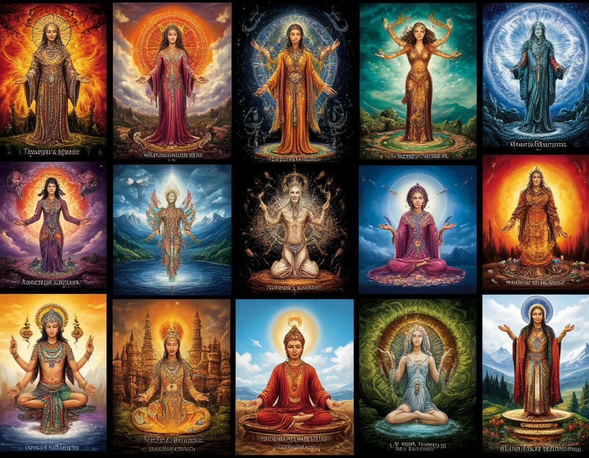 Много разных "Духов" знания из разных культур.Эта нейроиллюстрация не содержит реальных знаний - это просто заставка.