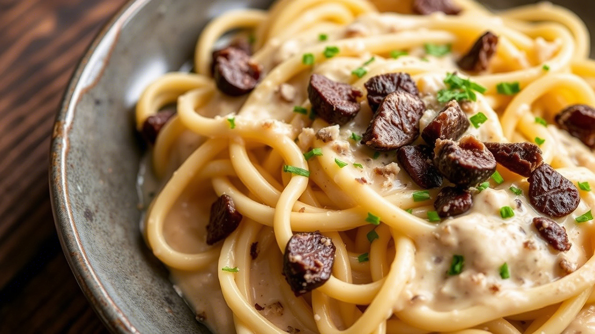 Тальятелле с трюфелями в сливочном соусе