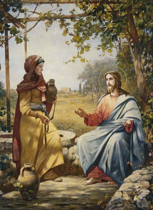 Христос и самарянка. Художник Василий Нестеренко