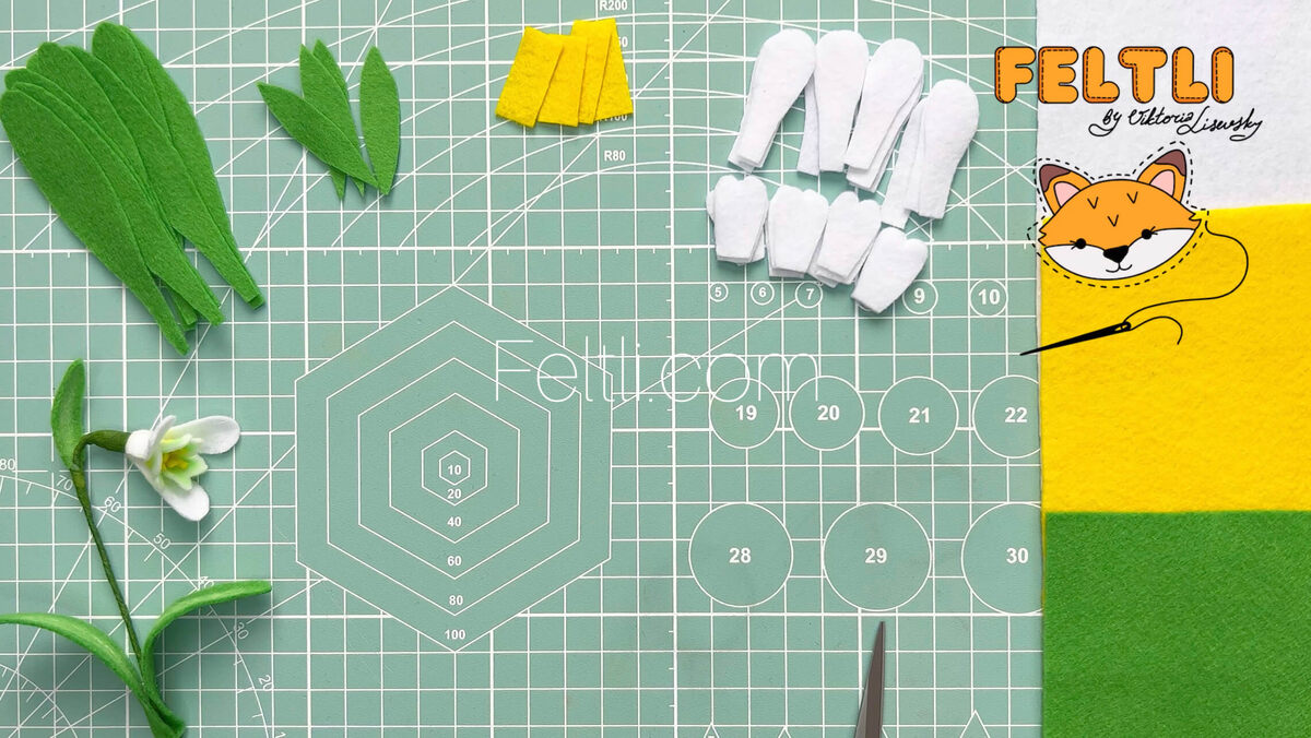 Шаг 1. Вырезаем все элементы выкройки из мягкого фетра.