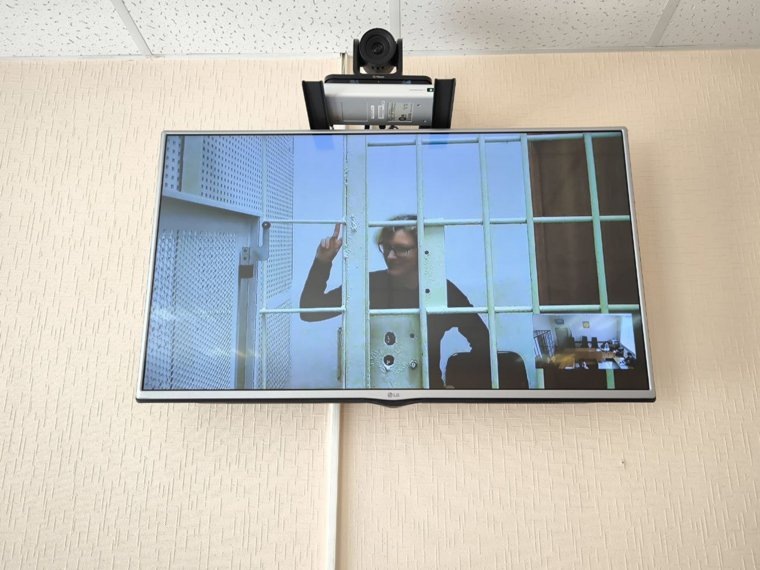 Елена Камшилова из СИЗО Шадринска по ВКС. Фото: Валерий Кузнецов