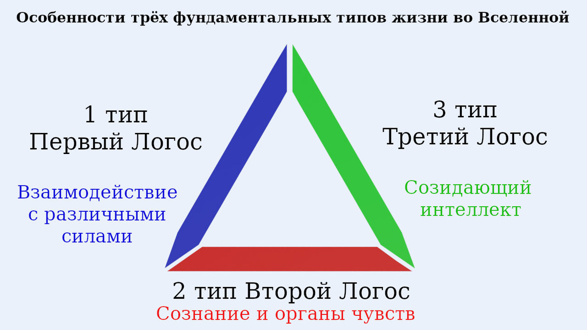 Схема 1 названий трёх фундаментальных типов жизни во Вселенной (создано Петром М.)