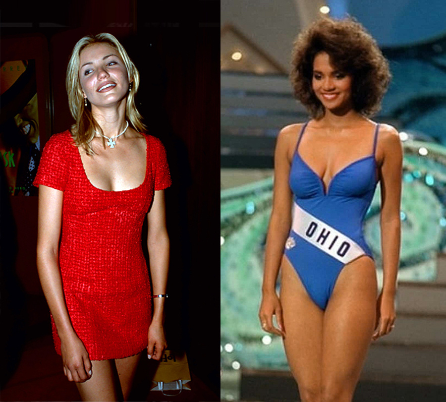 Камерон Диас и Холли Берри на конкурсе купальников