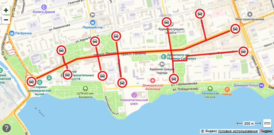 Сделано с помощью сервиса Яндекс.Карты