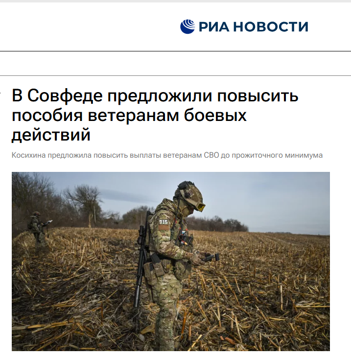 Сенатор Наталия Косихина выступила с инициативой повысить до уровня прожиточного минимума ежемесячные пособия ветеранам боевых действий