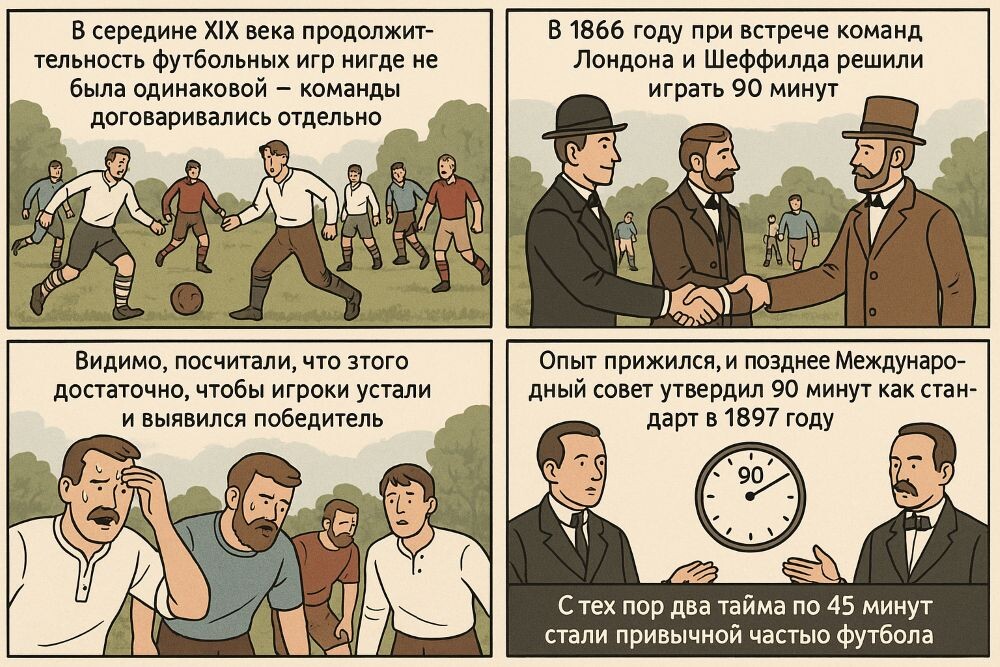 Почему футбольный матч длится 90 минут