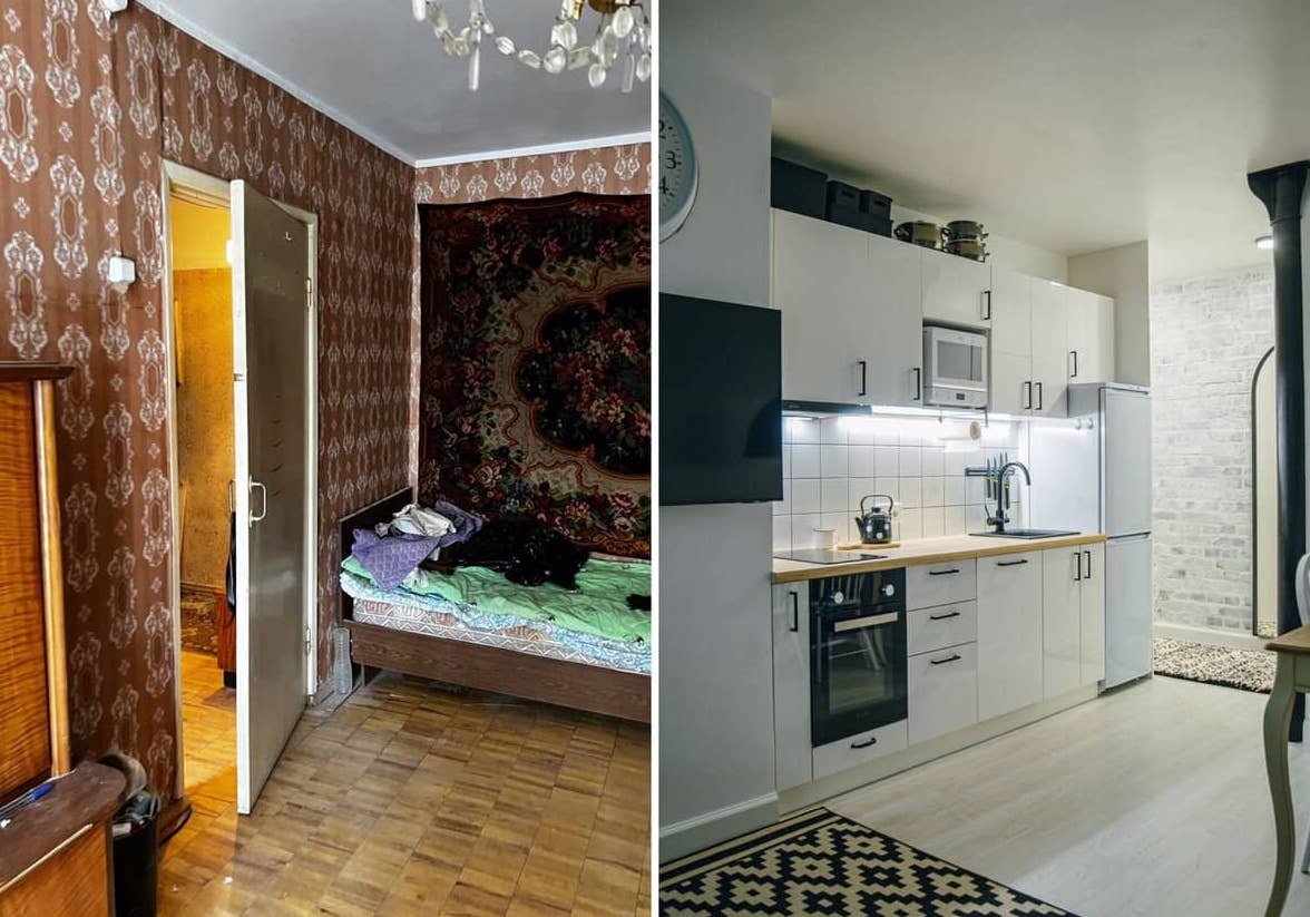 Та же самая комната ДО и ПОСЛЕ ремонта. Впечатляет, правда?