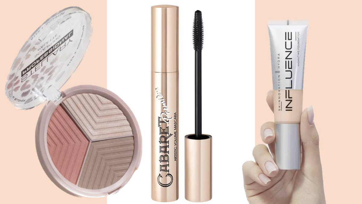 Палетка для контуринга Stellary / Легендарная тушь Vivienne Sabo Cabaret / Тональный крем Influence Beauty