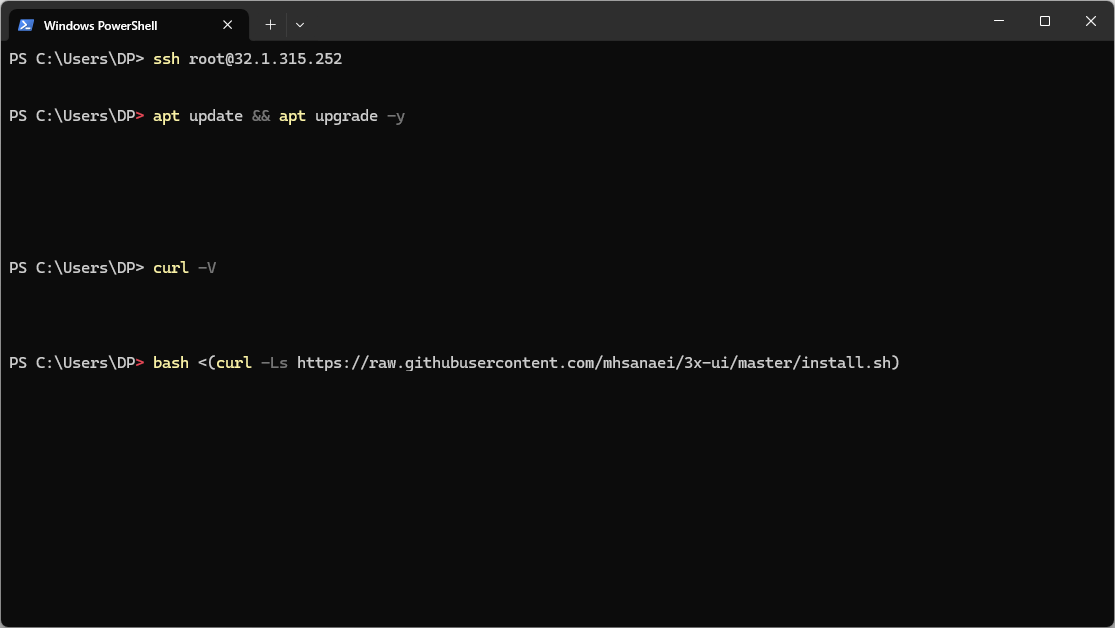 Команды в терминале